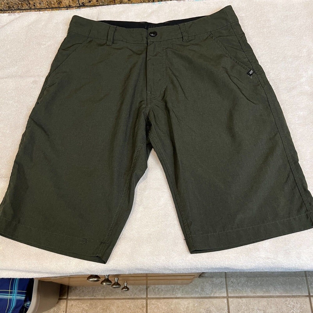 Fox Racing Board Shorts Mens Size 30 Blue Swim Trunks Green Beach Polyester Surf